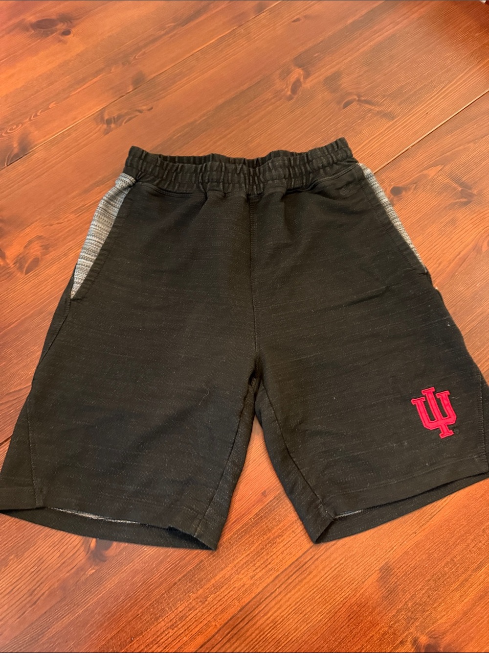 Colosseum Black Athletic Shorts with Red IU Emblem
